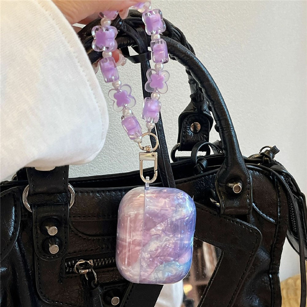 Compatible With  AirPods 5 / 4 Protective Case IMD Gradient TPU Earphone Cover with Flower Bracelet