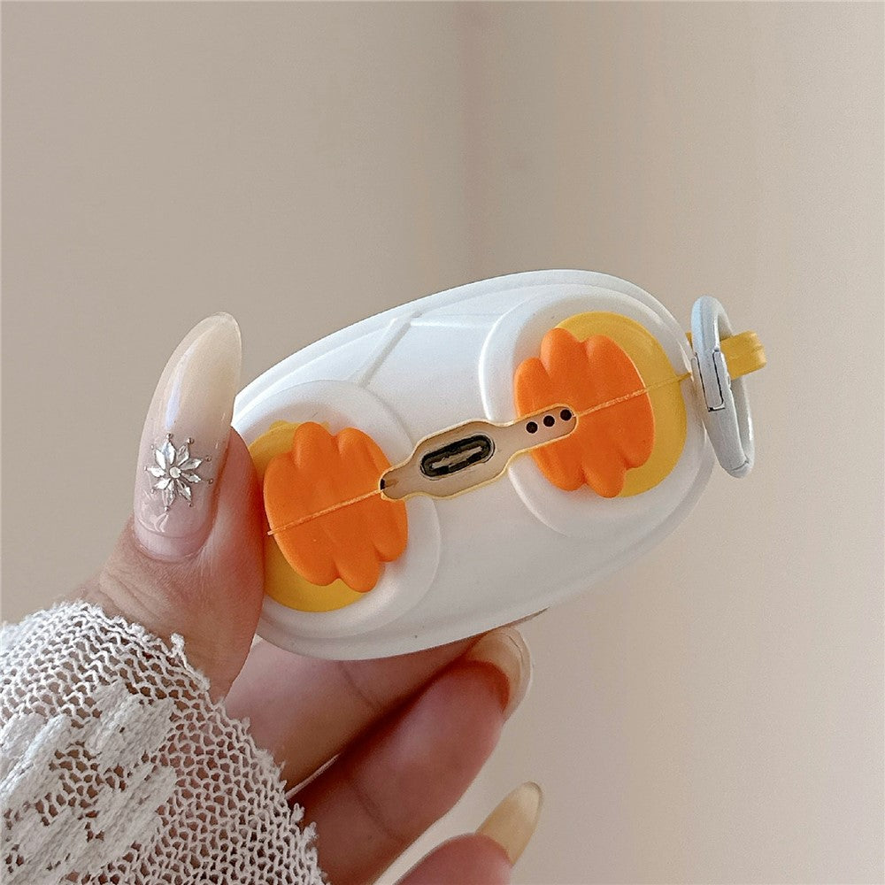 Compatible With  AirPods 5 / 4 Case Cute Little Yellow Chicken Design Silicone Protective Cover with Hanging Buckle