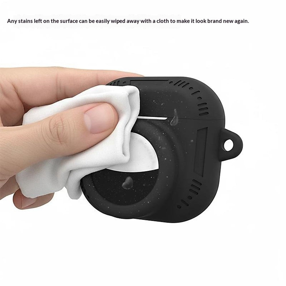 2 in 1 Silicone Case Compatible With  AirPods 5 / 4 / AirTag Anti-Drop Protective Cover with Anti-Loss Carabiner - Orange