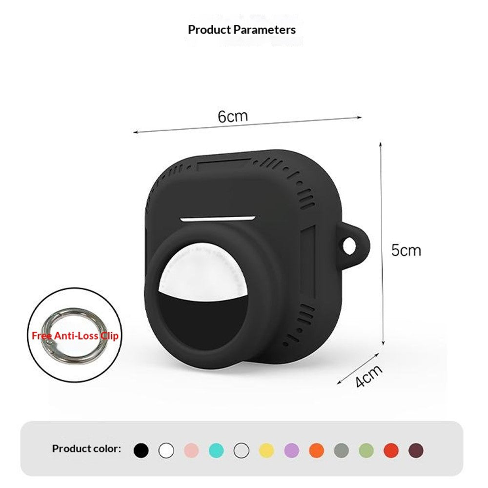 2 in 1 Silicone Case Compatible With  AirPods 5 / 4 / AirTag Anti-Drop Protective Cover with Anti-Loss Carabiner - Transparent