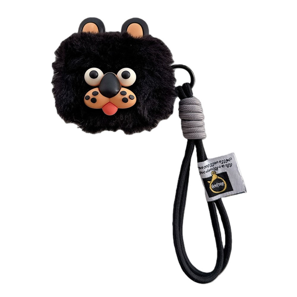 Compatible With  AirPods 5 / 4 Plush Case Cartoon Dog TPU Earphone Cover with Hand Strap - Style B