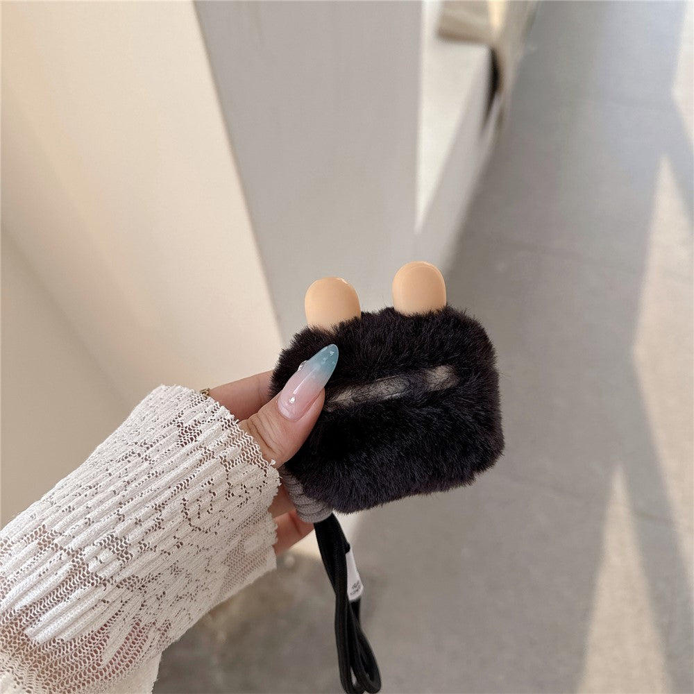 Compatible With  AirPods 5 / 4 Plush Case Cartoon Dog TPU Earphone Cover with Hand Strap - Style A