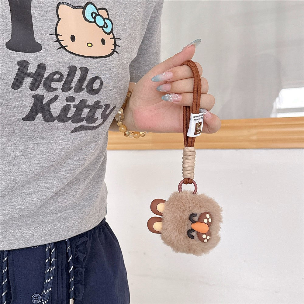Compatible With  AirPods 5 / 4 Plush Case Cartoon Dog TPU Earphone Cover with Hand Strap - Style C