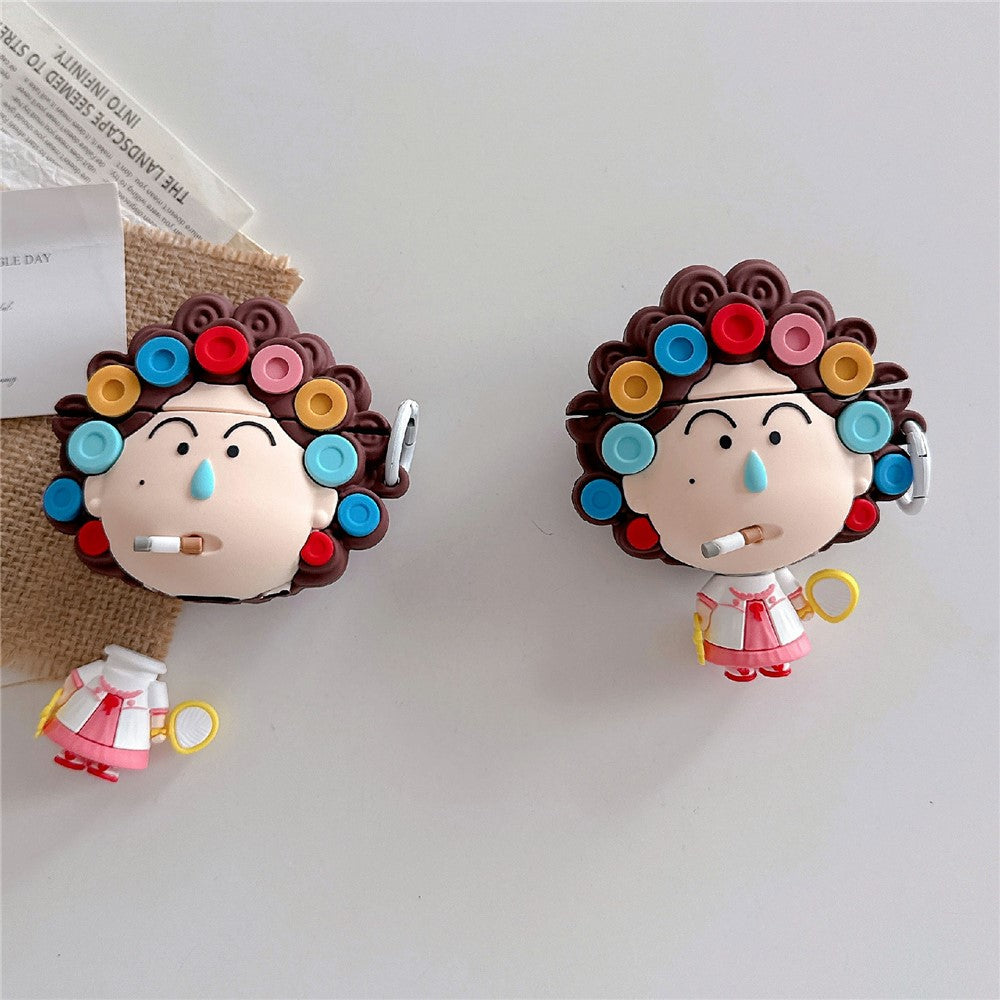 Silicone Case Compatible With  AirPods 4  /  5 Cartoon Landlady Protective Cover with Hanging Buckle