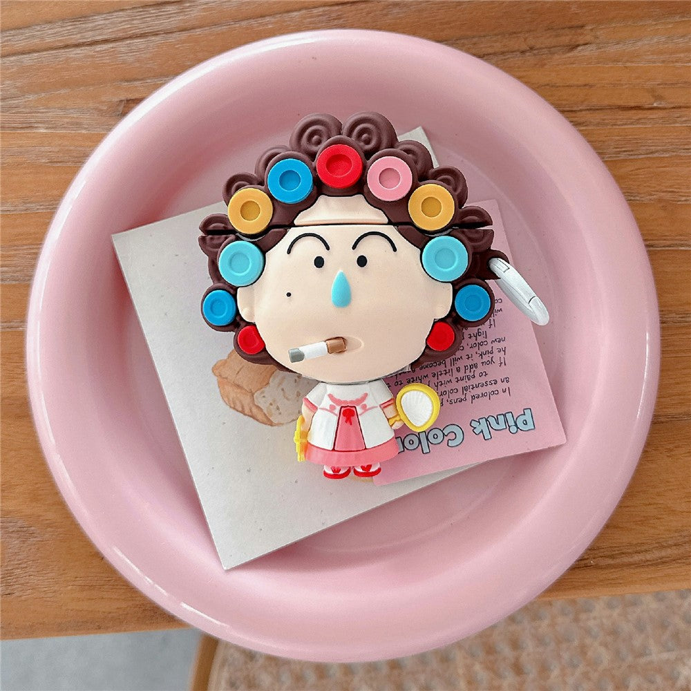 Silicone Case Compatible With  AirPods 4  /  5 Cartoon Landlady Protective Cover with Hanging Buckle