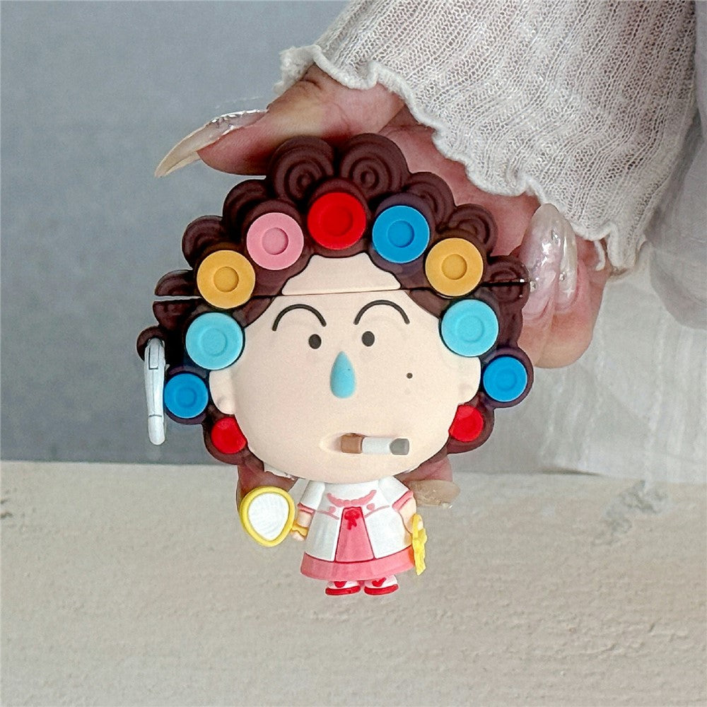Silicone Case Compatible With  AirPods 4  /  5 Cartoon Landlady Protective Cover with Hanging Buckle