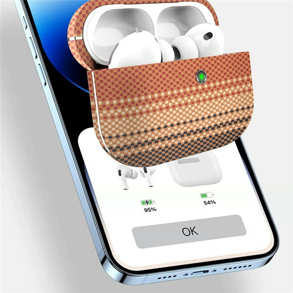 RIMBMAX J09 Compatible With  AirPods 5 / 4 Case Tech Fabric Texture Anti Drop Earphone Cover with Carabiner - Sunset