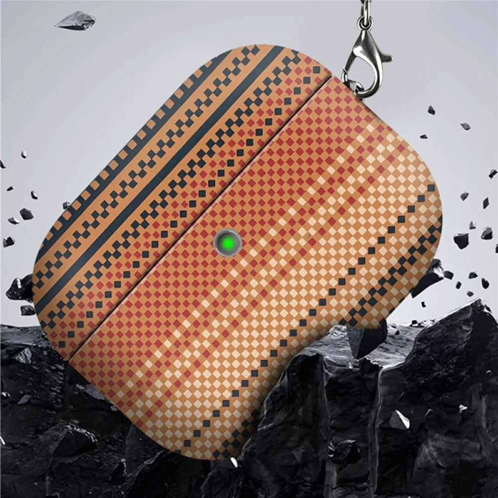 RIMBMAX J09 Compatible With  AirPods 5 / 4 Case Tech Fabric Texture Anti Drop Earphone Cover with Carabiner - Sunset