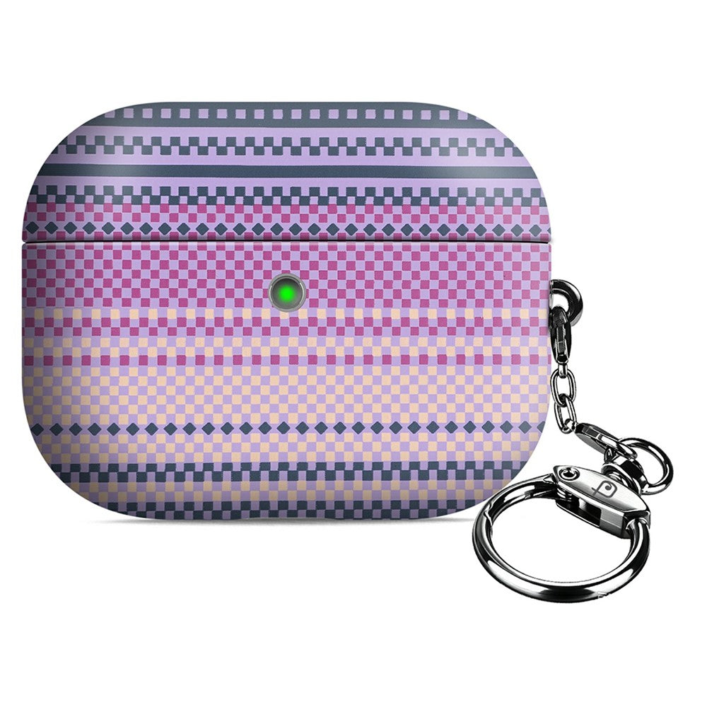 RIMBMAX J09 Compatible With  AirPods 5 / 4 Case Tech Fabric Texture Anti Drop Earphone Cover with Carabiner - Pink Purple