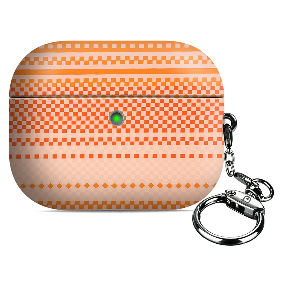 RIMBMAX J09 Compatible With  AirPods 5 / 4 Case Tech Fabric Texture Anti Drop Earphone Cover with Carabiner - Orange
