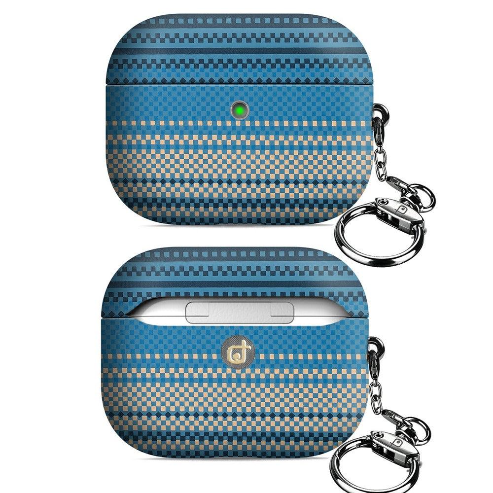 RIMBMAX J09 Compatible With  AirPods 5 / 4 Case Tech Fabric Texture Anti Drop Earphone Cover with Carabiner - Sunrise