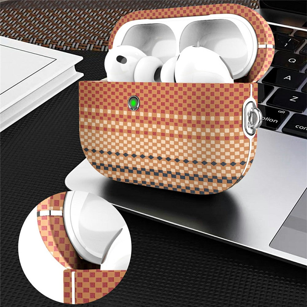 RIMBMAX J09 Compatible With  AirPods 5 / 4 Case Tech Fabric Texture Anti Drop Earphone Cover with Carabiner - Sunrise