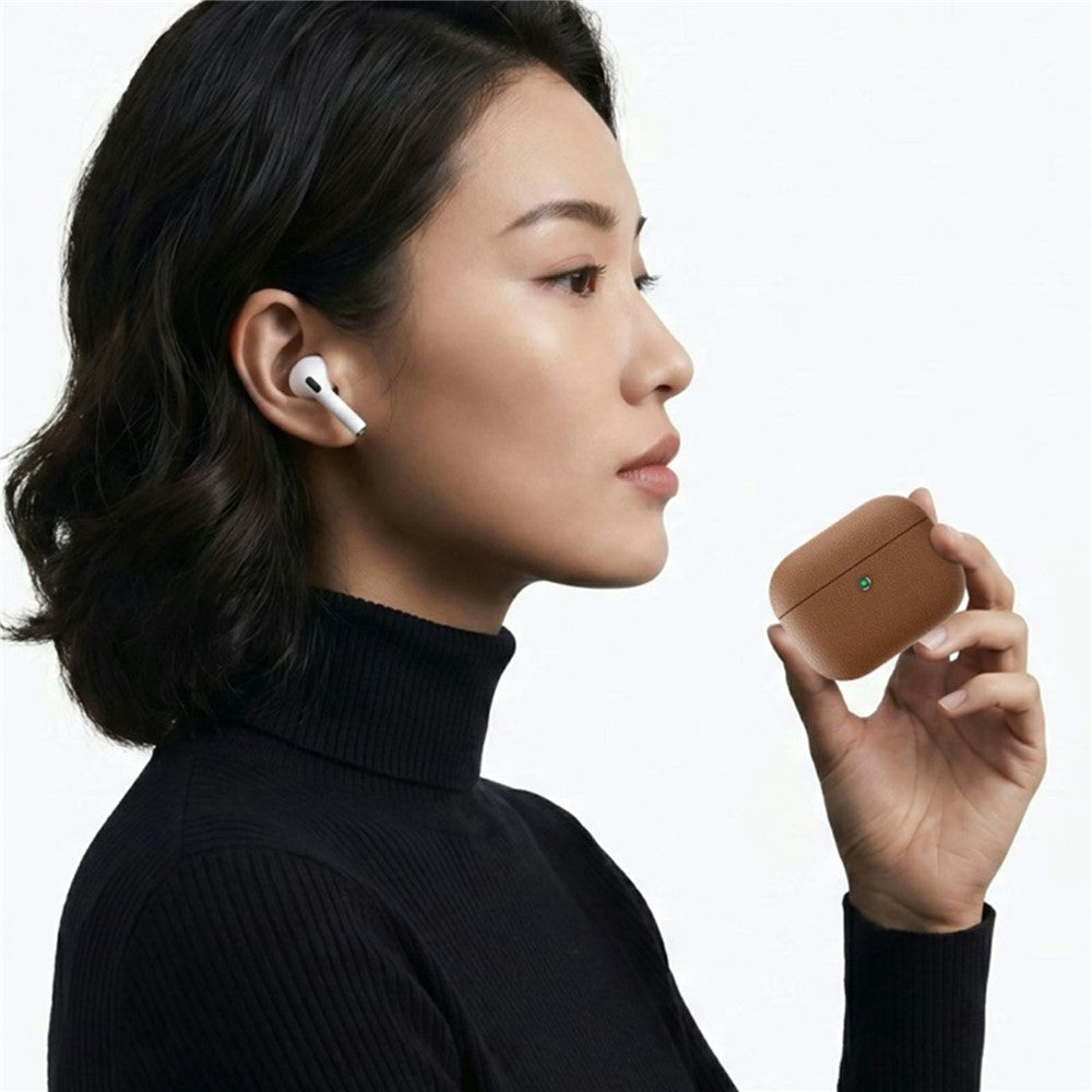 RIMBMAX J11 Compatible With  AirPods 5 / 4 Protective Case Tech Fabric Texture Leather Earphone Cover with Carabiner - Orange