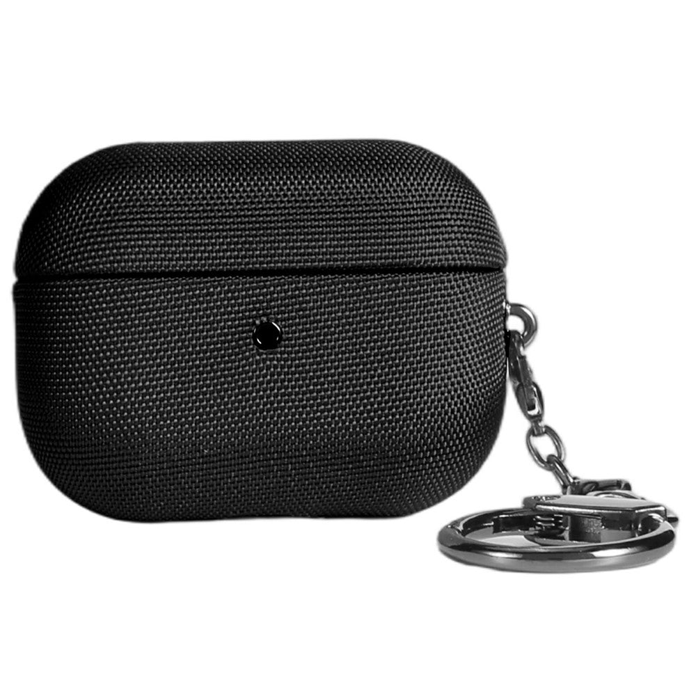 RIMBMAX J08 Compatible With  AirPods 5 / 4 Case Tech Fabric Anti Drop Earphone Cover with Carabiner - Black
