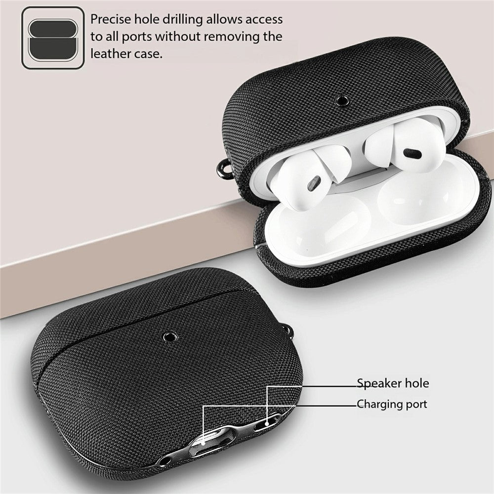RIMBMAX J08 Compatible With  AirPods 5 / 4 Case Tech Fabric Anti Drop Earphone Cover with Carabiner - Brown