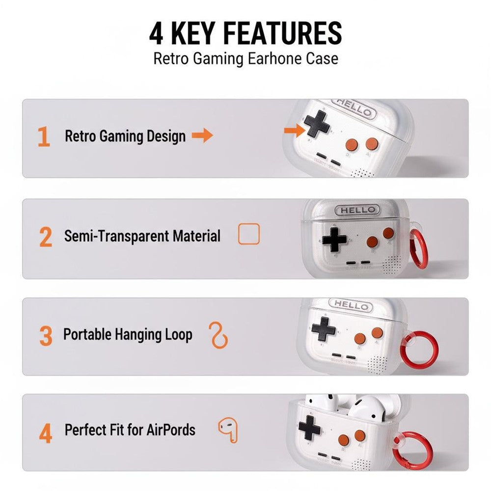 Compatible With  AirPods 5 / AirPods 4 TPU Case Gamepad Design Shockproof Earphone Cover - Transparent