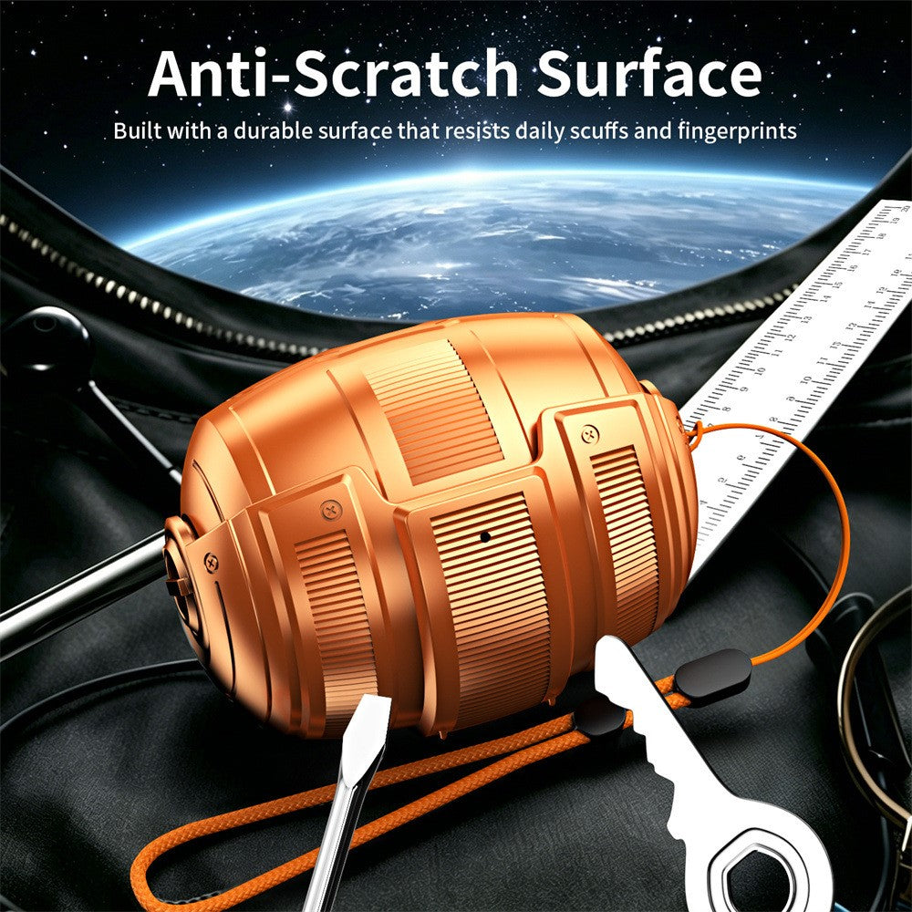 Compatible With  AirPods 5 / AirPods 4 Case PC + Silicone Earphone Cover Space Capsule Style Armor Shell with Lanyard - Blue