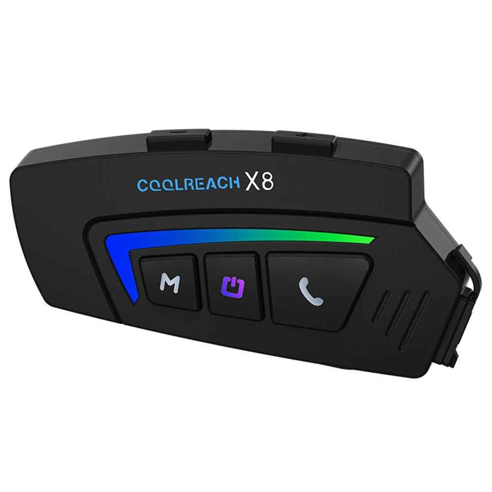 COOLREACH X8 Motorcycle Helmet Bluetooth-compatible Headset Wireless Riding Waterproof Earphones with RGB Light - Soft Mic
