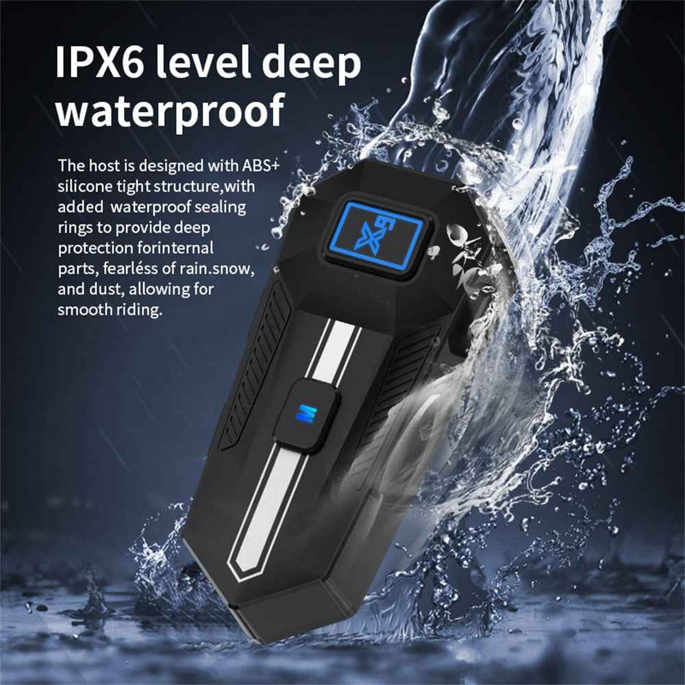 X9 Motorcycle Helmet Bluetooth-compatible Headset Waterproof Wireless Riding Earphones - Red / Hard Mic