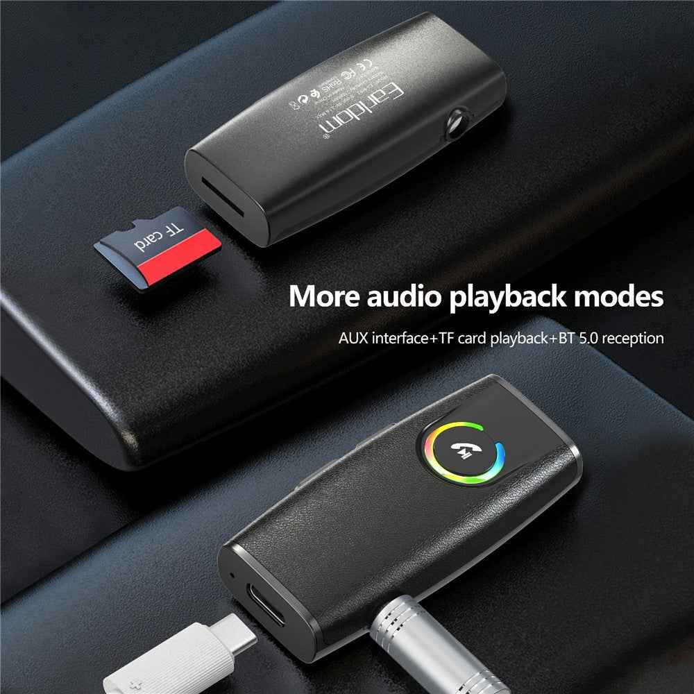 EARLDOM ET-M92 Bluetooth-compatible 5.3 Car Audio Adapter Hand-Free Call 3.5mm AUX Receiver