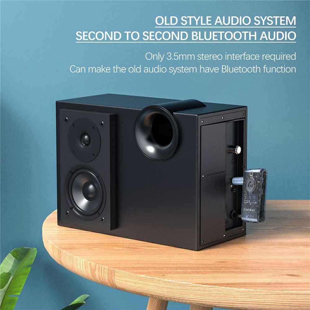 EARLDOM ET-BR01 Transparent Bluetooth-compatible 5.3 Audio Receiver Car Hand-Free Call 3.5mm AUX Adapter