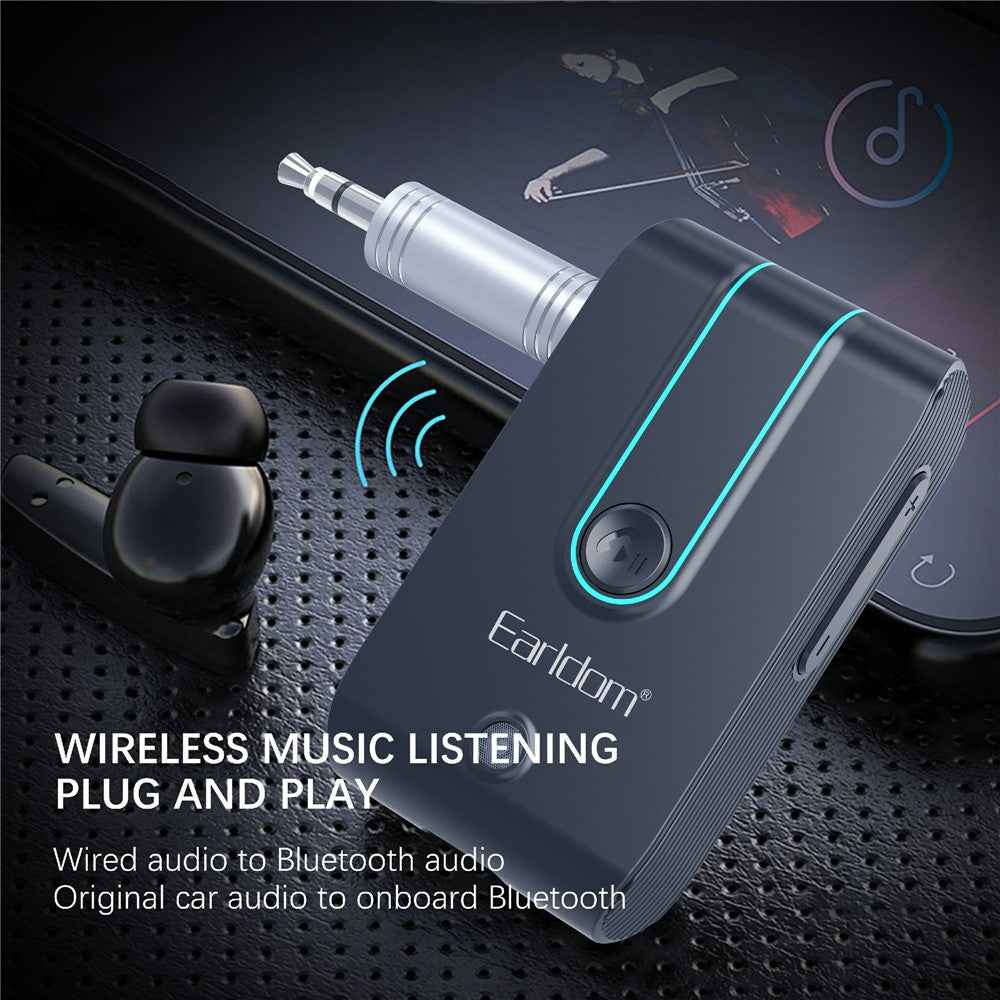 EARLDOM ET-BR05 Bluetooth-compatible 5.3 Wireless Adapter Hand-Free Call 3.5mm AUX Car Audio Speaker Receiver