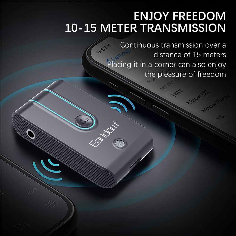 EARLDOM ET-BR05 Bluetooth-compatible 5.3 Wireless Adapter Hand-Free Call 3.5mm AUX Car Audio Speaker Receiver