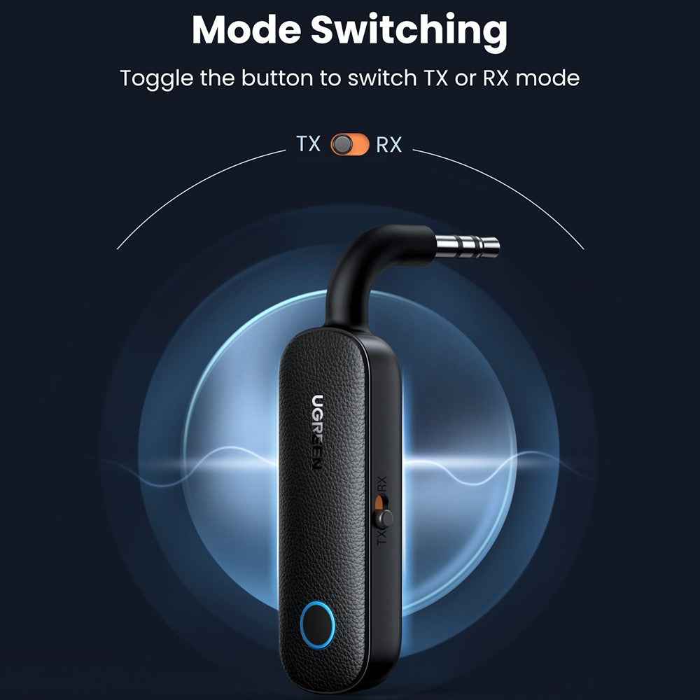 UGREEN 2-in-1 Bluetooth-compatible 5.0 Transmitter Receiver 3.5mm Stereo AUX Adapter for Earphones TV Car Audio