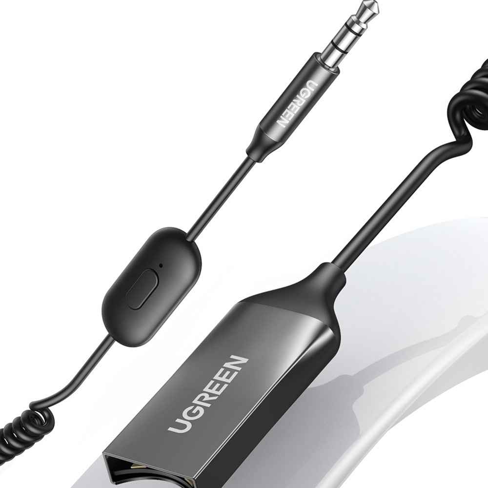 UGREEN Car Bluetooth-compatible 5.0 AUX Adapter Audio Receiver USB to 3.5mm Hands Free Kit Support TF Card
