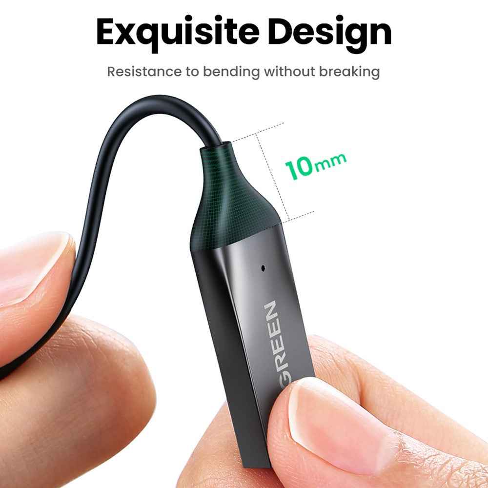 UGREEN Car Bluetooth-compatible 5.0 AUX Adapter Audio Receiver USB to 3.5mm Hands Free Kit Support TF Card