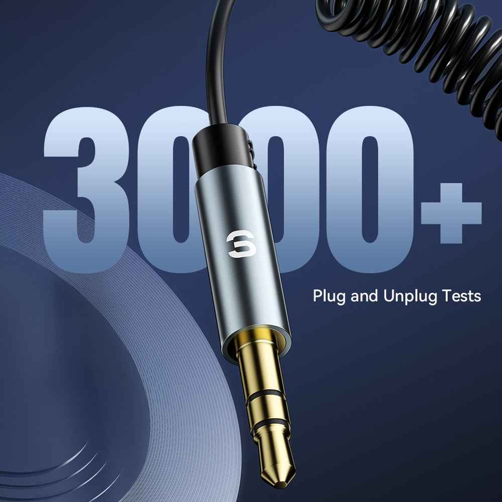 ESSAGER EBT-LF01-P Car Bluetooth-compatible Receiver Spring Cord 3.5mm AUX Car Audio Wireless Adapter