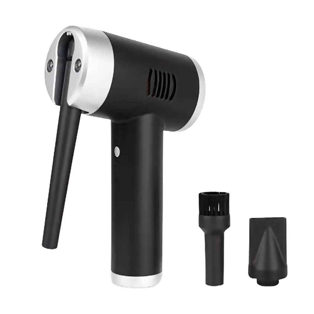JC-B1 Cordless Air Duster Blower Electric Air Blower Rechargeable Handheld Computer Laptop Keyboard Cleaning Tool - Black / Silver