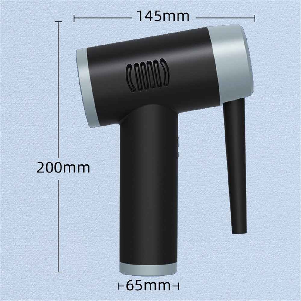 JC-B1 Cordless Air Duster Blower Electric Air Blower Rechargeable Handheld Computer Laptop Keyboard Cleaning Tool - Black / Silver