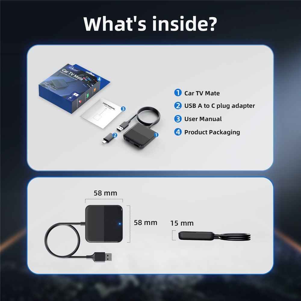 CA361 Carplay Car TV Mate TV Projection Converter Set-Top Box HD Output Adapter