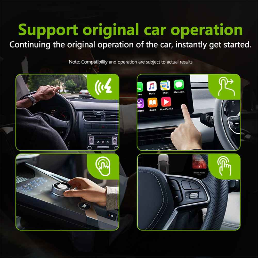 PL8 Carplay / Android Auto Wired to Wireless Video Box Vehicle Smart Carplay Adapter - Gloss Black