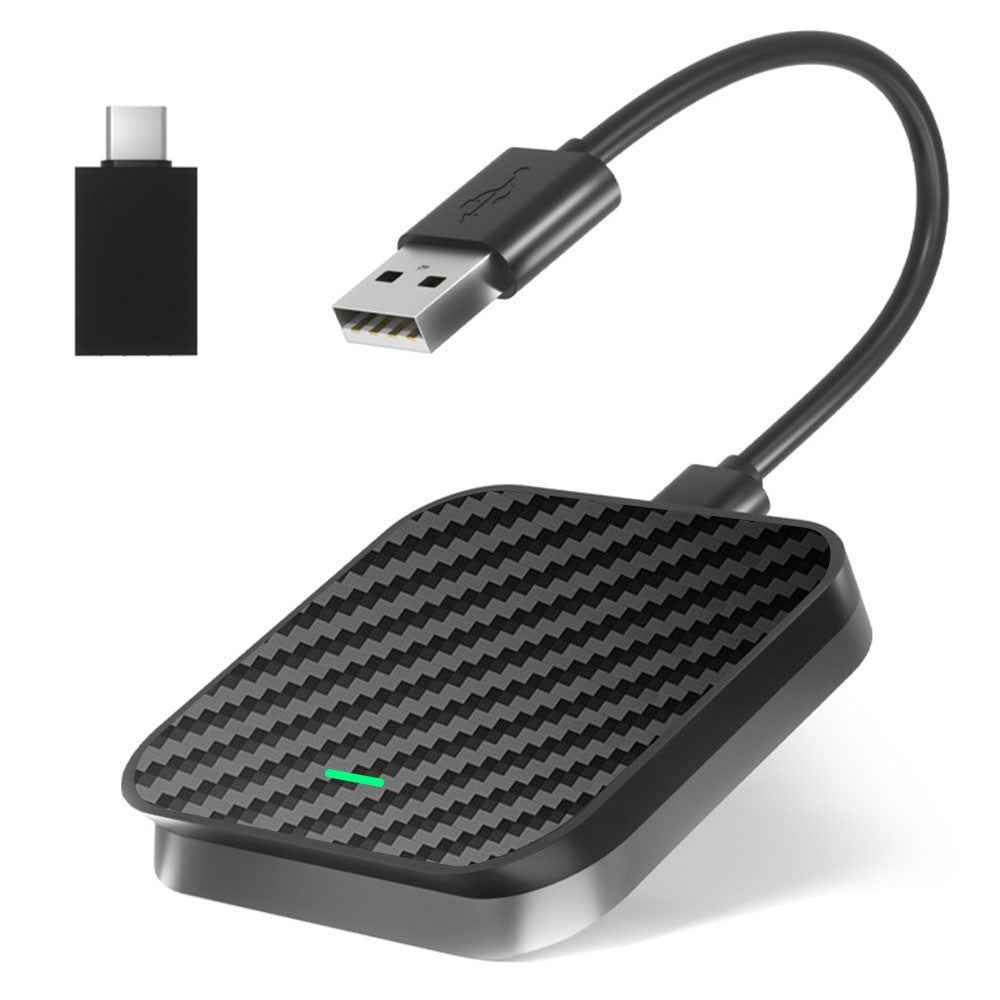 PL8 Carplay / Android Auto Wired to Wireless Video Box Vehicle Smart Carplay Adapter - Carbon Fiber Texture
