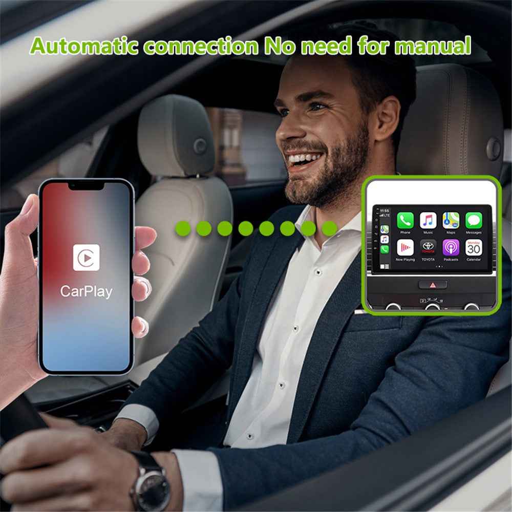 PL8 Carplay / Android Auto Wired to Wireless Video Box Vehicle Smart Carplay Adapter - Carbon Fiber Texture