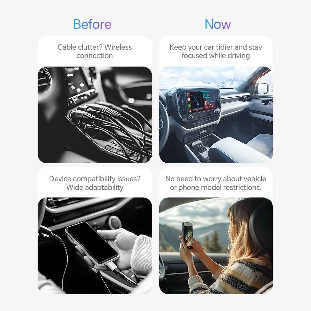 Mini U3 Plug and Play USB Car Wired to Wireless Carplay Adapter Dongle