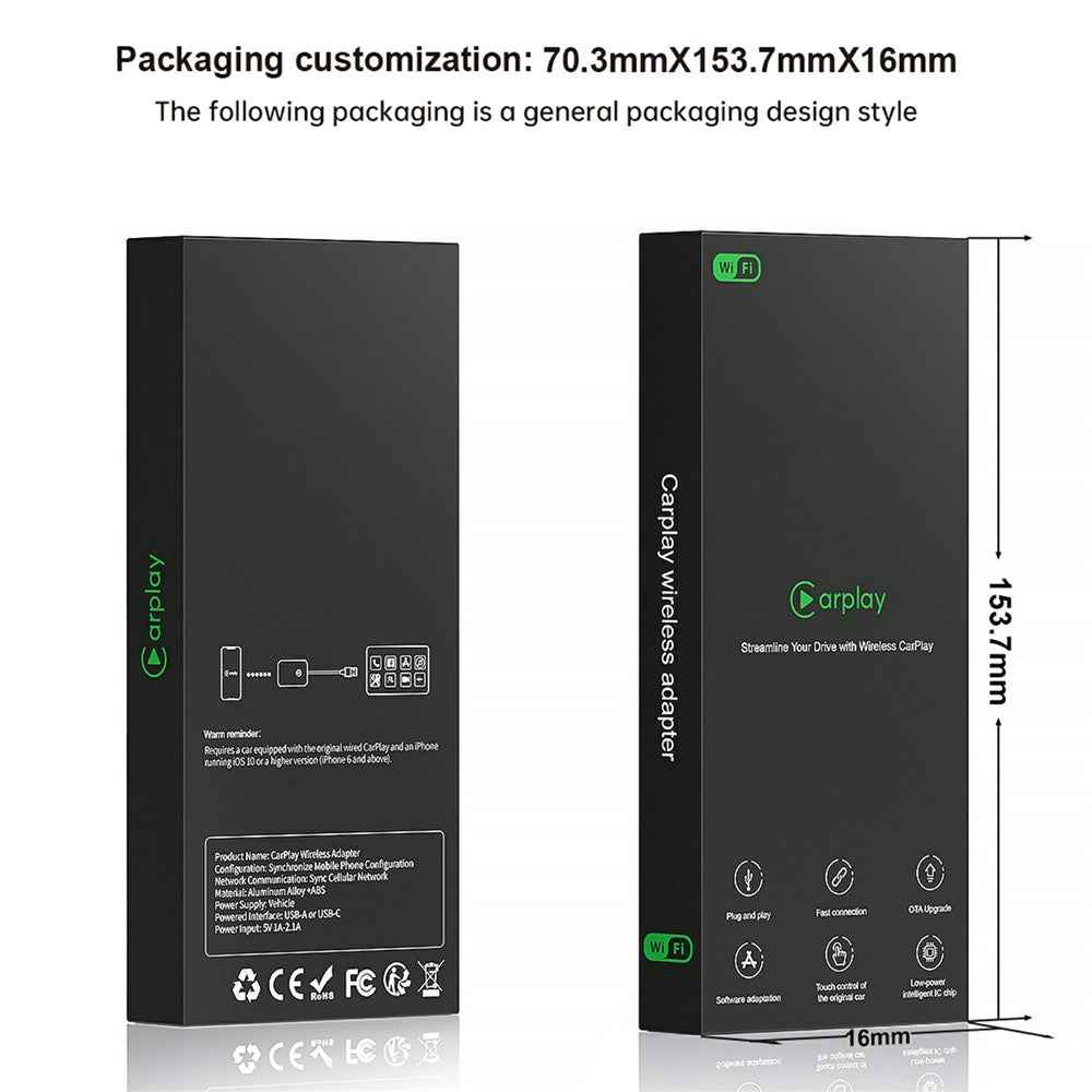 BY967B USB Flash Drive Car Wired to Wireless Carplay Android Auto 2 in 1 Smart Box