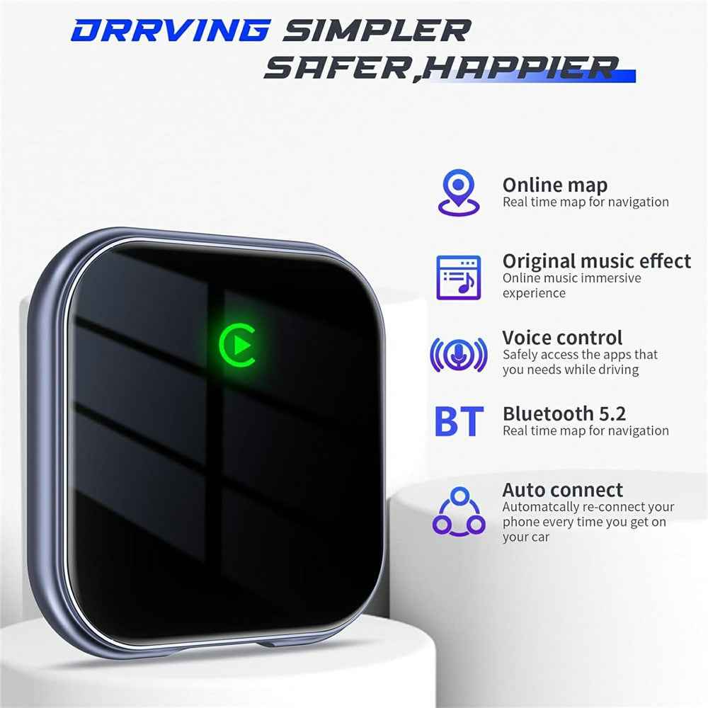 BY963 Vehicle Wireless Adapter WiFi Bluetooth-compatible Dual Connection Car Connectivity Converter Box - Carplay