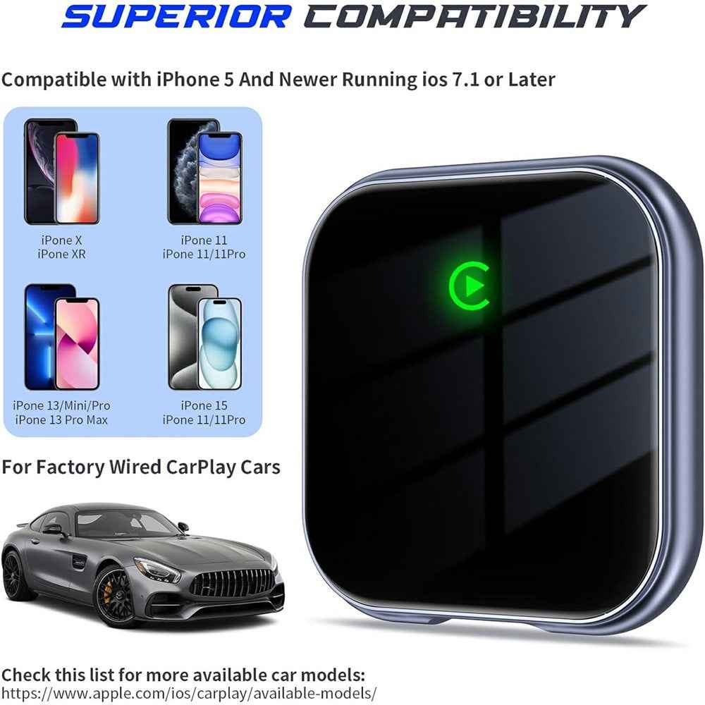 BY963 Vehicle Wireless Adapter WiFi Bluetooth-compatible Dual Connection Car Connectivity Converter Box - Carplay