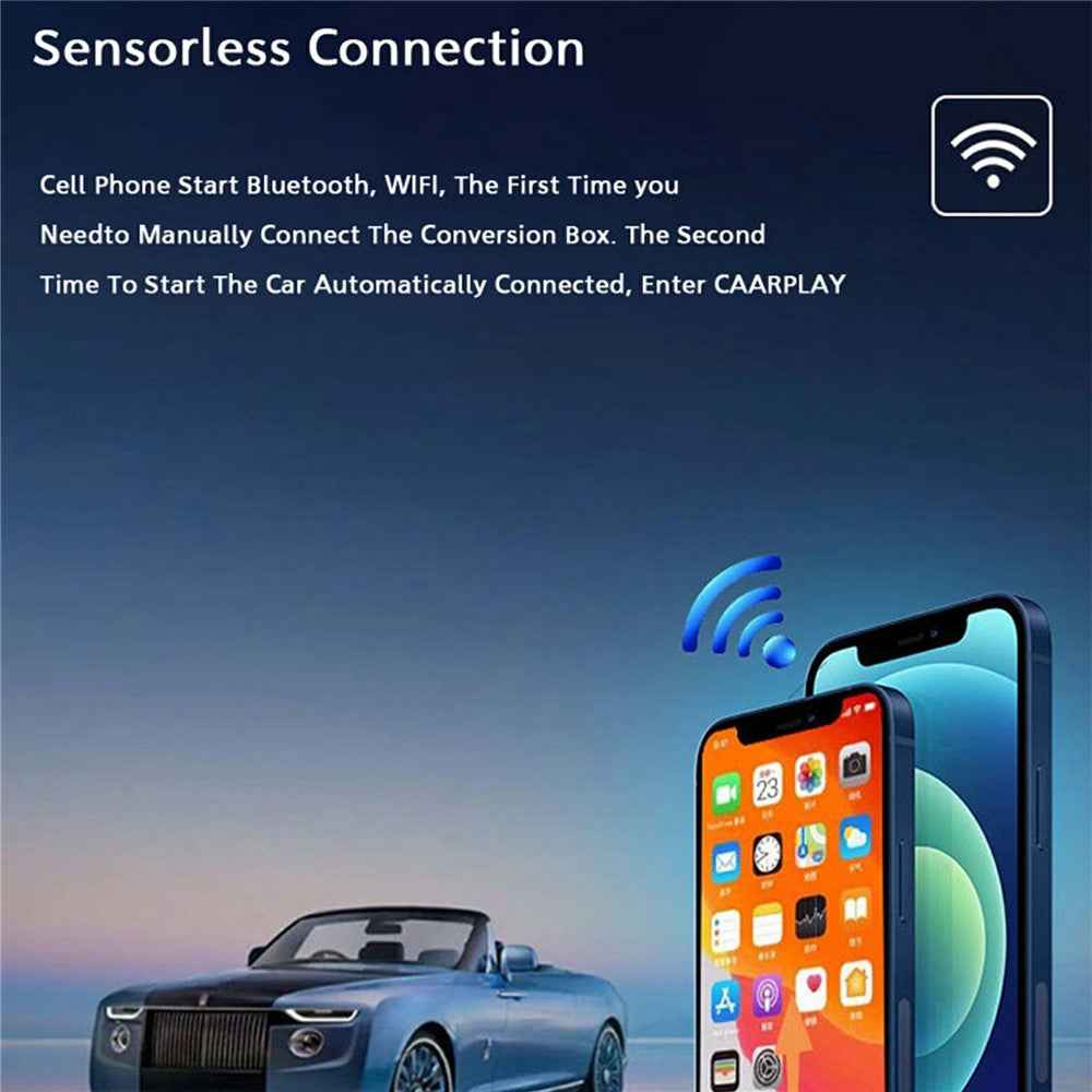 BY963 Vehicle Wireless Adapter WiFi Bluetooth-compatible Dual Connection Car Connectivity Converter Box - Carplay+Android Auto