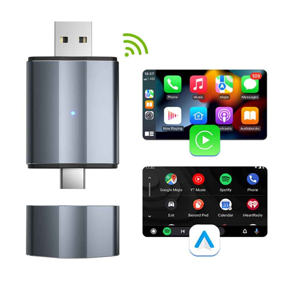 PL2 Carplay Wireless Converter Box USB / TYPE-C Dual Interface Adapter For Wired to Wireless Carplay / Android Auto Upgrade
