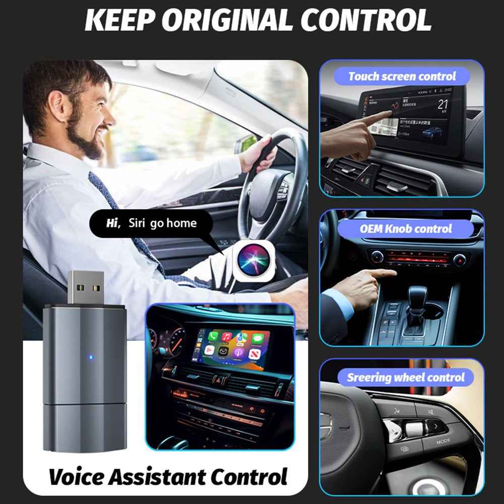 PL2 Carplay Wireless Converter Box USB / TYPE-C Dual Interface Adapter For Wired to Wireless Carplay / Android Auto Upgrade