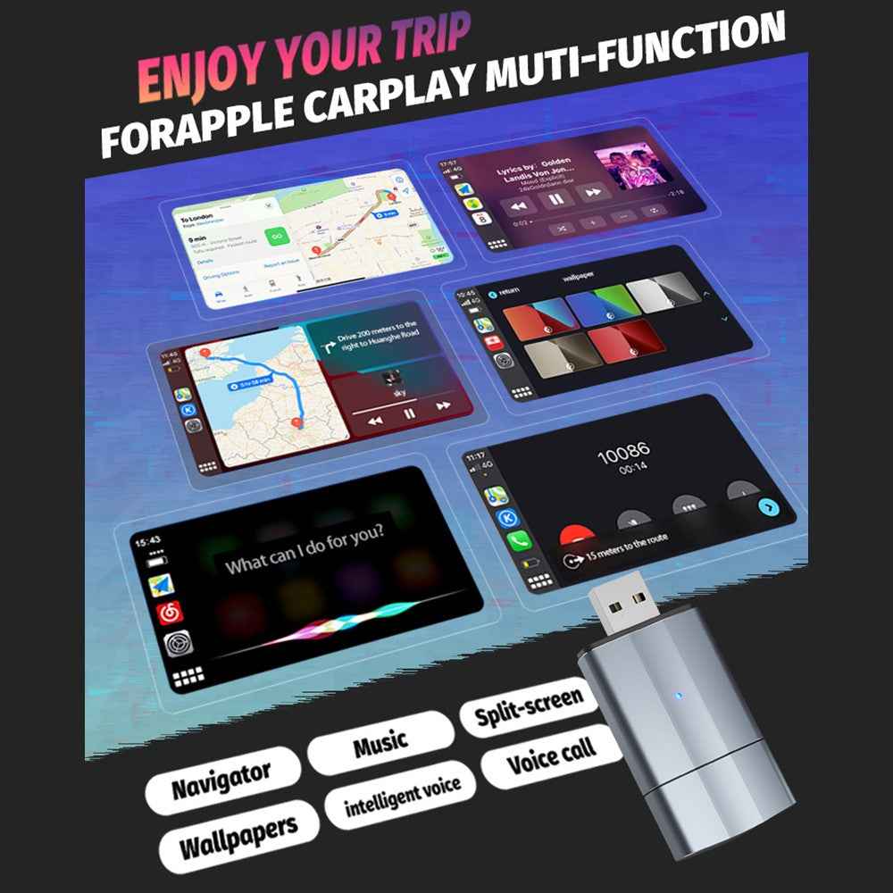 PL2 Carplay Wireless Converter Box USB / TYPE-C Dual Interface Adapter For Wired to Wireless Carplay / Android Auto Upgrade