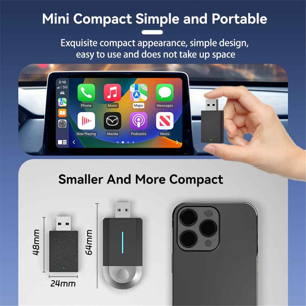 PL1 PRO Plug and Play Android Auto CarPlay Box Wired to Wireless Mini Conversion Adapter