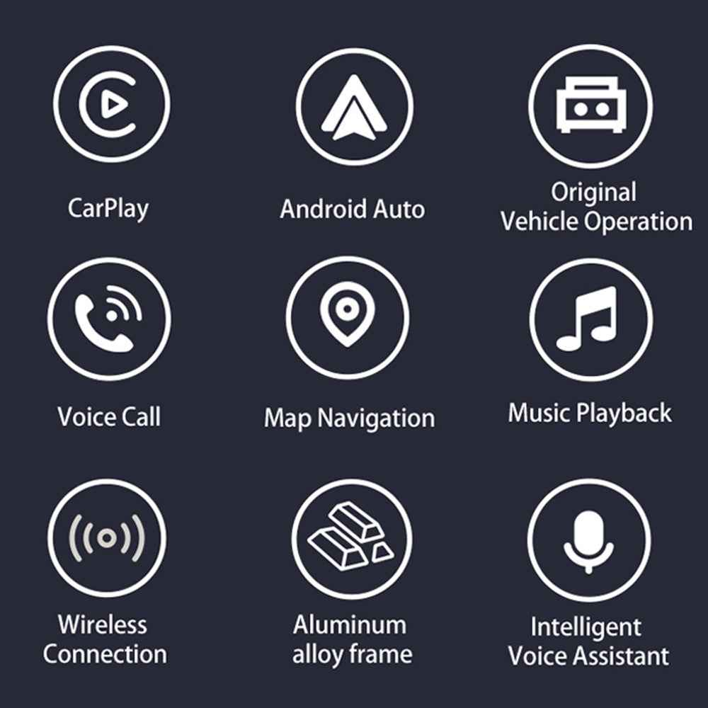 PL7 USB Wired to Wireless CarPlay Adapter Box Quad-Core A53 Processor Bluetooth-compatible 5.0  /  WiFi 5.8 Converter