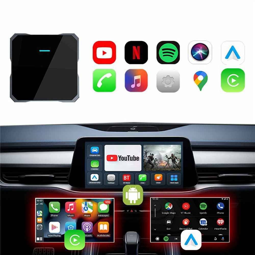 FB3 Wireless Car Play Adapter Box for Wired Car Systems Bluetooth-compatible 5.0 WiFi 5.8G Quad-Core A53 Processor