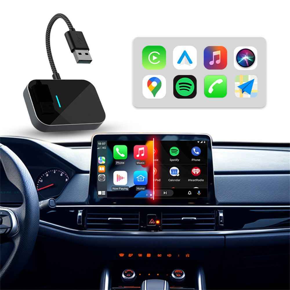 FL3 2 In 1 Wireless CarPlay Adapter Android Auto Converter Plug and Play Wired to Wireless CarPlay Box