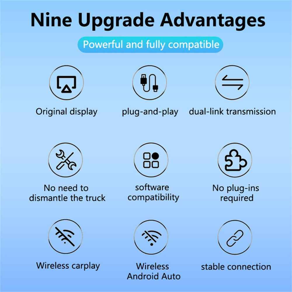 FL3 2 In 1 Wireless CarPlay Adapter Android Auto Converter Plug and Play Wired to Wireless CarPlay Box